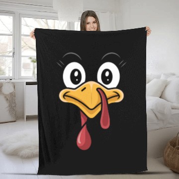 Discover Funny Turkey Face Thanksgiving Humor Fleece Blankets