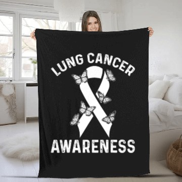 Discover Lung Cancer Awareness Month Support Fleece Blankets
