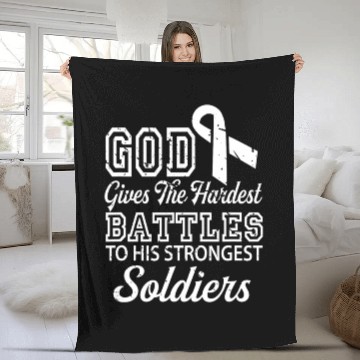 Discover Jesus Prayer Lung Cancer Warrior Lung Cancer Fleece Blankets