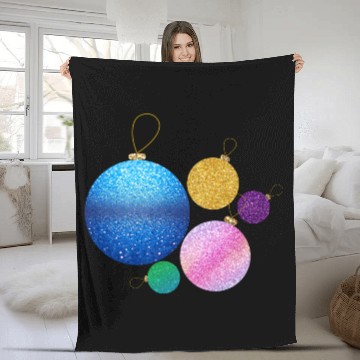 Discover Xmas multicolor glisser balls ornement Fleece Blankets