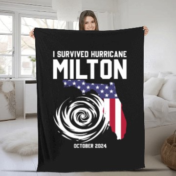 Discover I survived Hurricane Milton October 2024 Florida Fleece Blankets