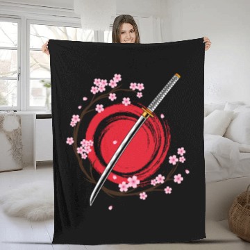 Discover Cherry Blossom Japanese Harajuku Manga Sakura Fleece Blankets