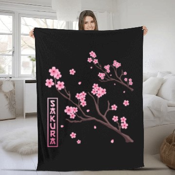 Discover Cherry Blossom Japan Harajuku Manga Japan Sakura Fleece Blankets