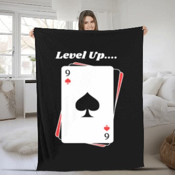 Discover BLACK Men Fleece Blankets For Game Card lovers - LEVEL UP