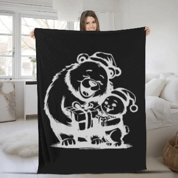 Discover Bear and Bunny Gift Exchange Fleece Blankets