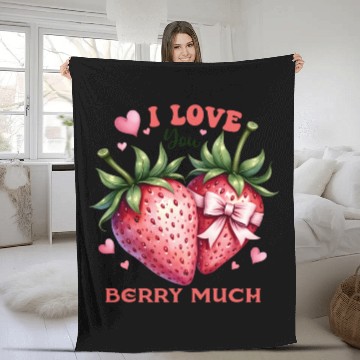 Discover I Love You Berry Much Fleece Blankets