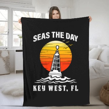 Discover Key-West SEAS THE DAY KEY-WEST SEAS Yachting Fleece Blankets