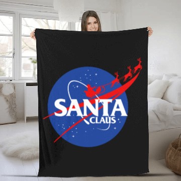 Discover Santa claus funny parody nasa Fleece Blankets