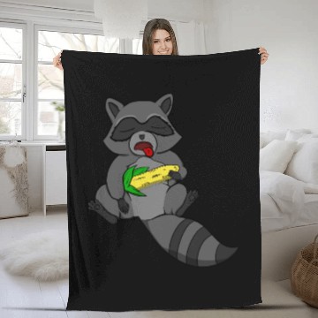 Discover Sleeping Raccoon Fleece Blankets