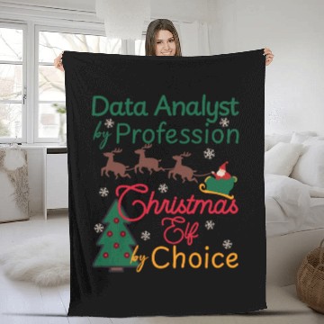 Discover Data Analyst Christmas Xmas Elf Data Science Fleece Blankets