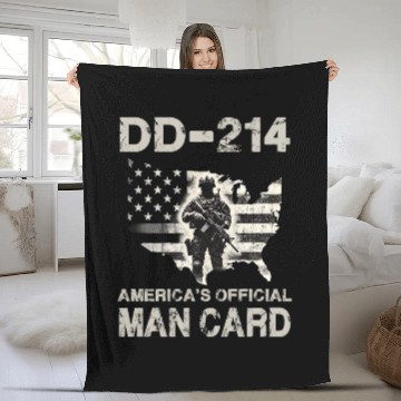Discover DD 214 America s Official Man Card Fleece Blankets