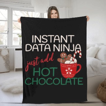 Discover Data Ninja xmas hot Chocolate Christmas Fleece Blankets