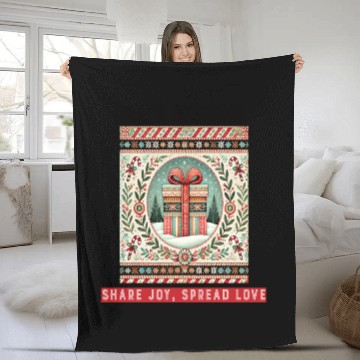 Discover Gift Season, Share Joy, Spread Love Holiday Design Fleece Blankets