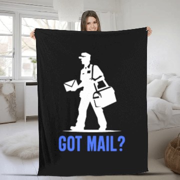 Discover Postal Worker and Mailman Design Fleece Blankets