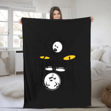 Discover Stickmen drummer Fleece Blankets