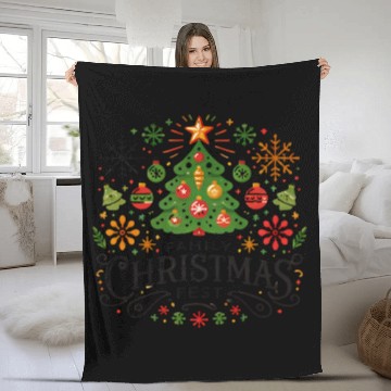 Discover Family Christmas Celebration Design Holiday Magic Fleece Blankets