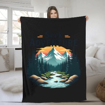 Discover Seek Adventure Design for Nature Lovers Fleece Blankets