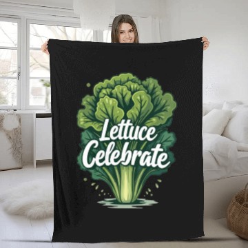 Discover Funny Food Art: Lettuce Romaine Salad for Salad Fleece Blankets
