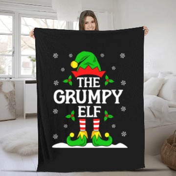 Discover The Grumpy Elf Fleece Blankets