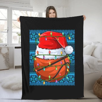 Discover Basketball Christmas Lights Fleece Blankets