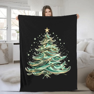 Discover christmas tree Fleece Blankets