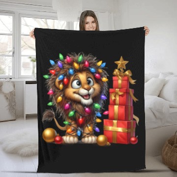 Discover Christmas Merry Christmas For Gift Christmas Lion Fleece Blankets