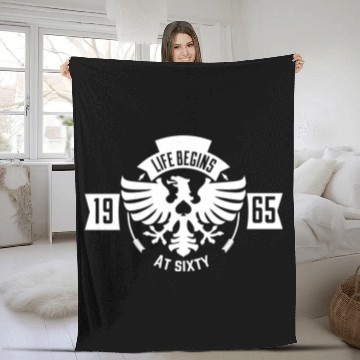 Discover 1965 - Life Begins at 60, Gift for Him or Her. Fleece Blankets