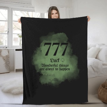 Discover 777 Luck Guardian Angel Number Manifestation Fleece Blankets
