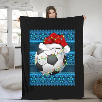 Discover Football Christmas Lights Fleece Blankets