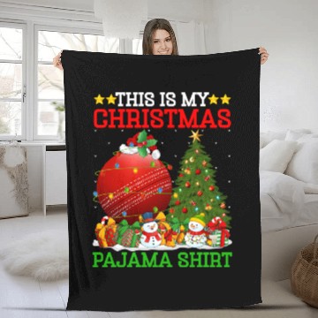 Discover Cricket Ball Christmas Tree Lights Fleece Blankets