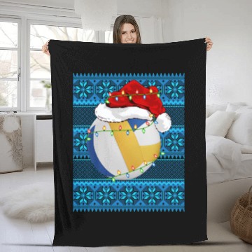 Discover Volleyball Christmas Lights Fleece Blankets
