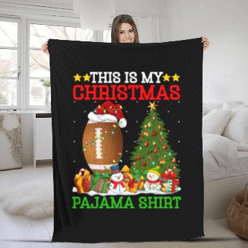 Discover American Football Christmas Tree Lights Fleece Blankets