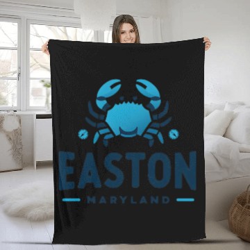 Discover Sea Crab Easton Maryland Easton Md Fleece Blankets