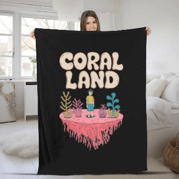 Discover Rainbow Coral Land Fleece Blankets