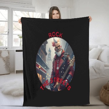 Discover Rock the Streets - Punk Rock Rebel Art Fleece Blankets