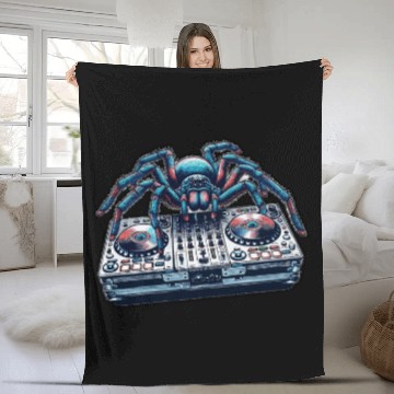 Discover DJ Spider On The Controller-creative Design Fleece Blankets