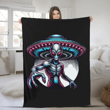 Discover Grey Alien Fleece Blankets