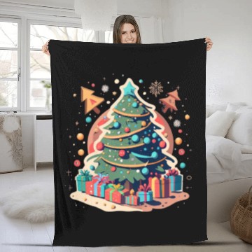 Discover Christmas Tree Serenity Holiday Tranquility Fleece Blankets