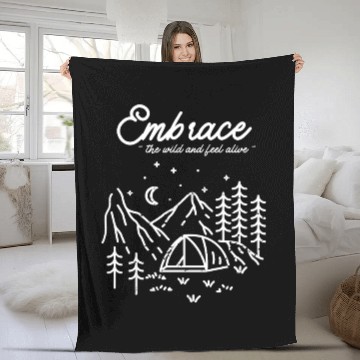 Discover Embrace the wild and feel alive. Camping Fleece Blankets