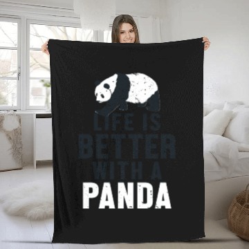 Discover Life is Better with a Panda Panda Bear Friend Fleece Blankets