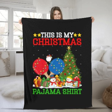 Discover Table Tennis Christmas Tree Lights Fleece Blankets