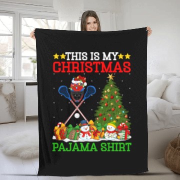 Discover Lacrosse Christmas Tree Lights Fleece Blankets