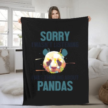 Discover Was Thinking About Pandas Panda Bear Friend Giant Fleece Blankets