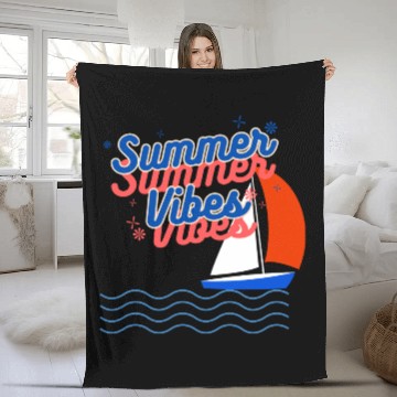 Discover Summer Vibes Fleece Blankets