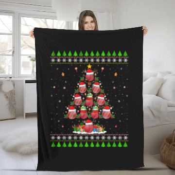 Discover Cricket Christmas Tree Fleece Blankets