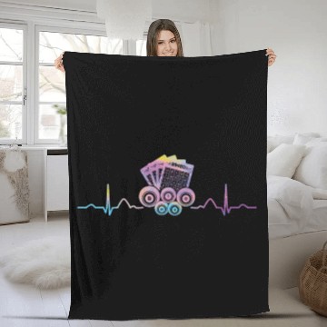 Discover Bingo Cards Heartbeat EKG Bingo Fleece Blankets