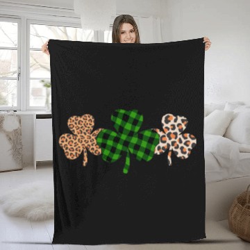Discover St Patricks Day Lucky Irish Green Plaid Shamrock Fleece Blankets