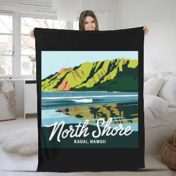 Discover North shore Kauai Fleece Blankets
