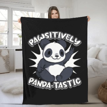 Discover Pawsitively Panda-Tastic Panda Bear Friend Lover Fleece Blankets