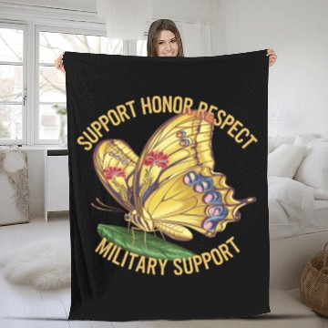 Discover Vibrant Butterfly Design Advocating Military Fleece Blankets